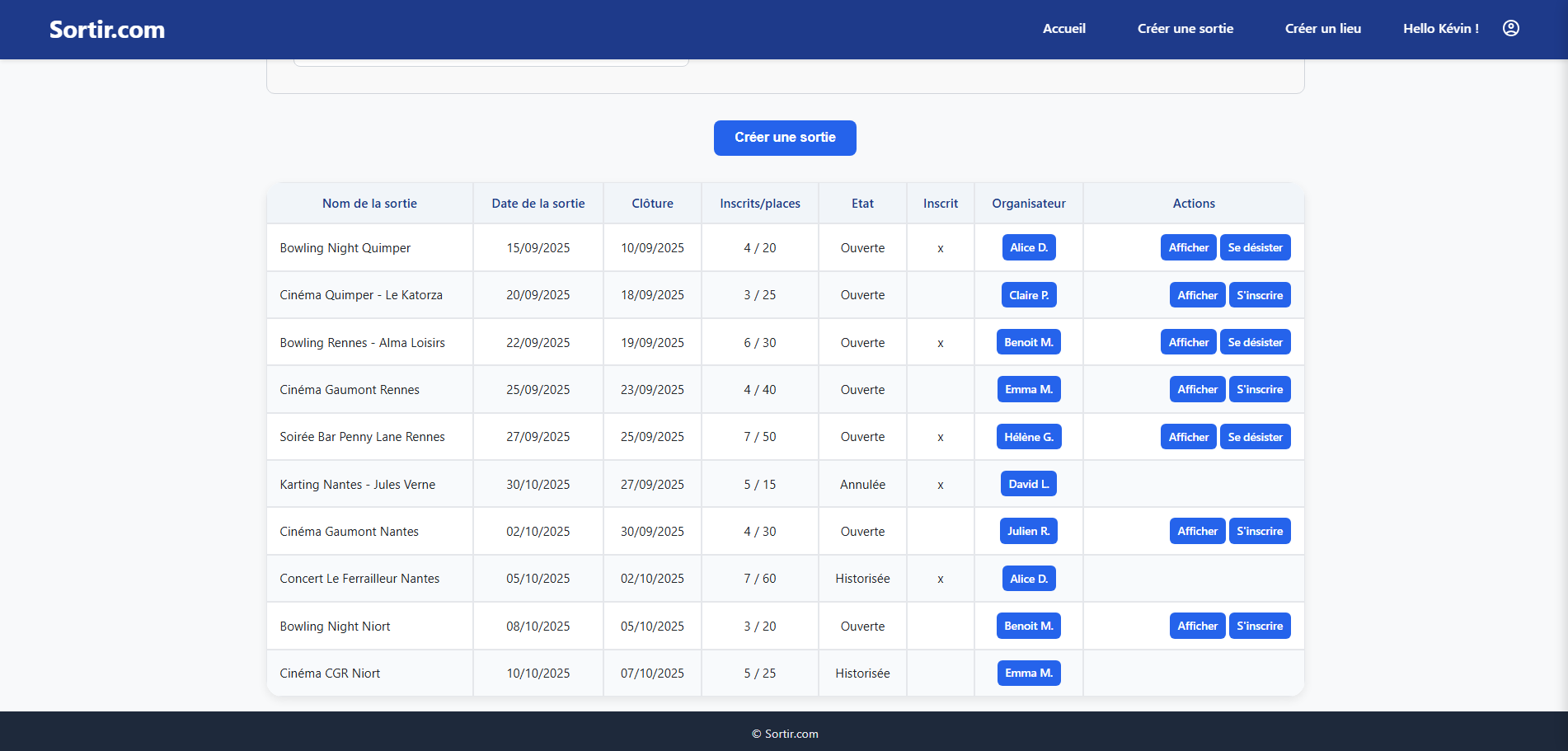 Image du projet sortir